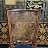 Suite of 6 Louis XVI style cane and velvet chairs