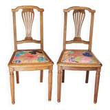 Pair of vintage Louis XVI style chairs from the 19th century