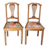 Paire de chaise vintage style Louis XVI du 19 em siècle