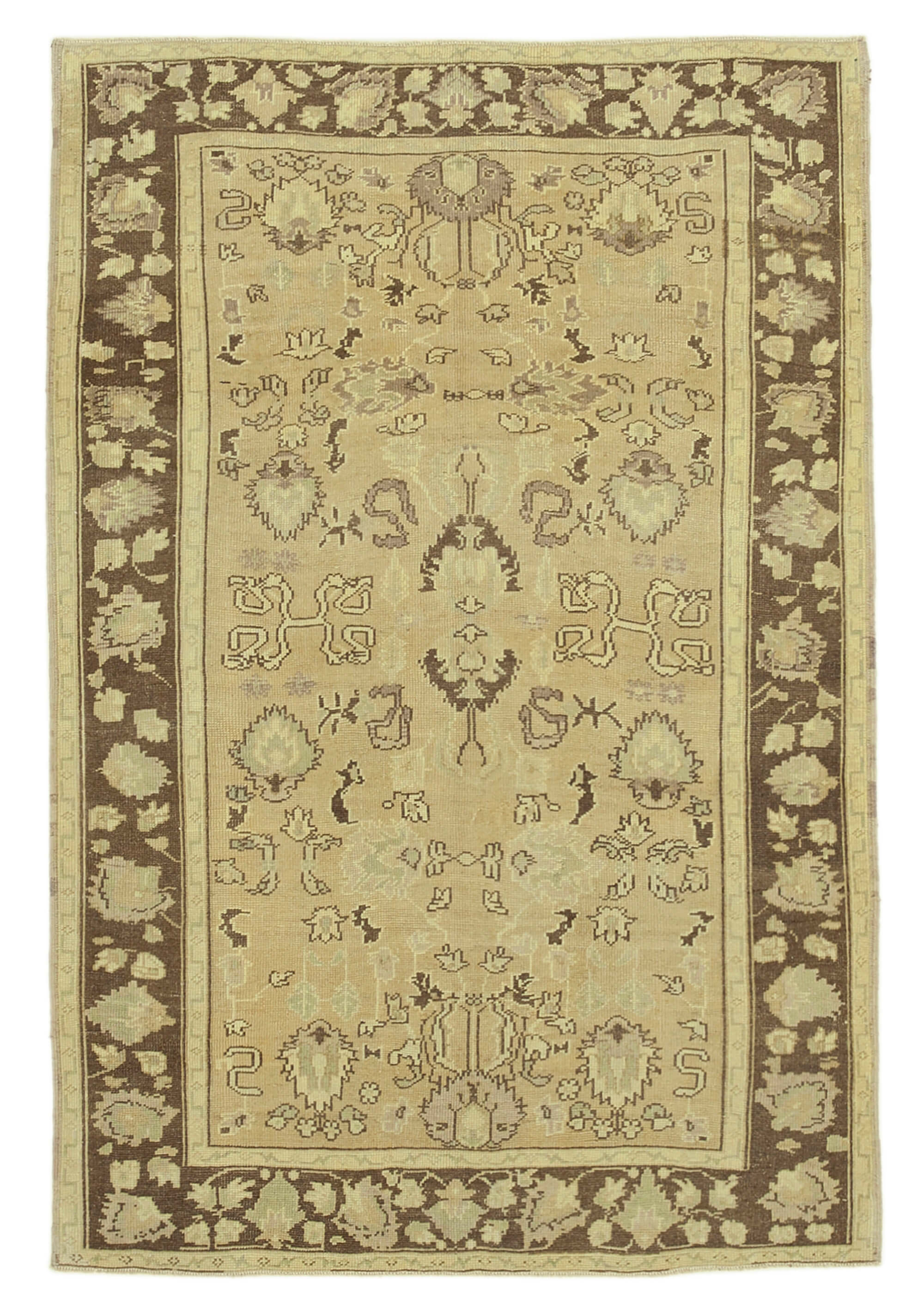 1970s handwoven anatolian beige rug 150 cm x 223 cm