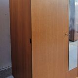 Wooden cabinet, wardrobe, shelves, vintage, 60s
