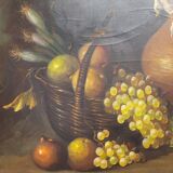 “Bodegón de frutas”, Escuela Sevillana, J. Hernández, s. XX - Spain