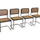 Set of 4 vintage chairs model Cesca B32 in black and chrome
