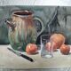 Still Life "Pottery" watercolor signed L.Roland