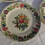6 dessert plates in saikware from sarreguemines rusticana + plate piedouche