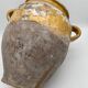 Old yellow glazed terracotta confit pot 19th century France