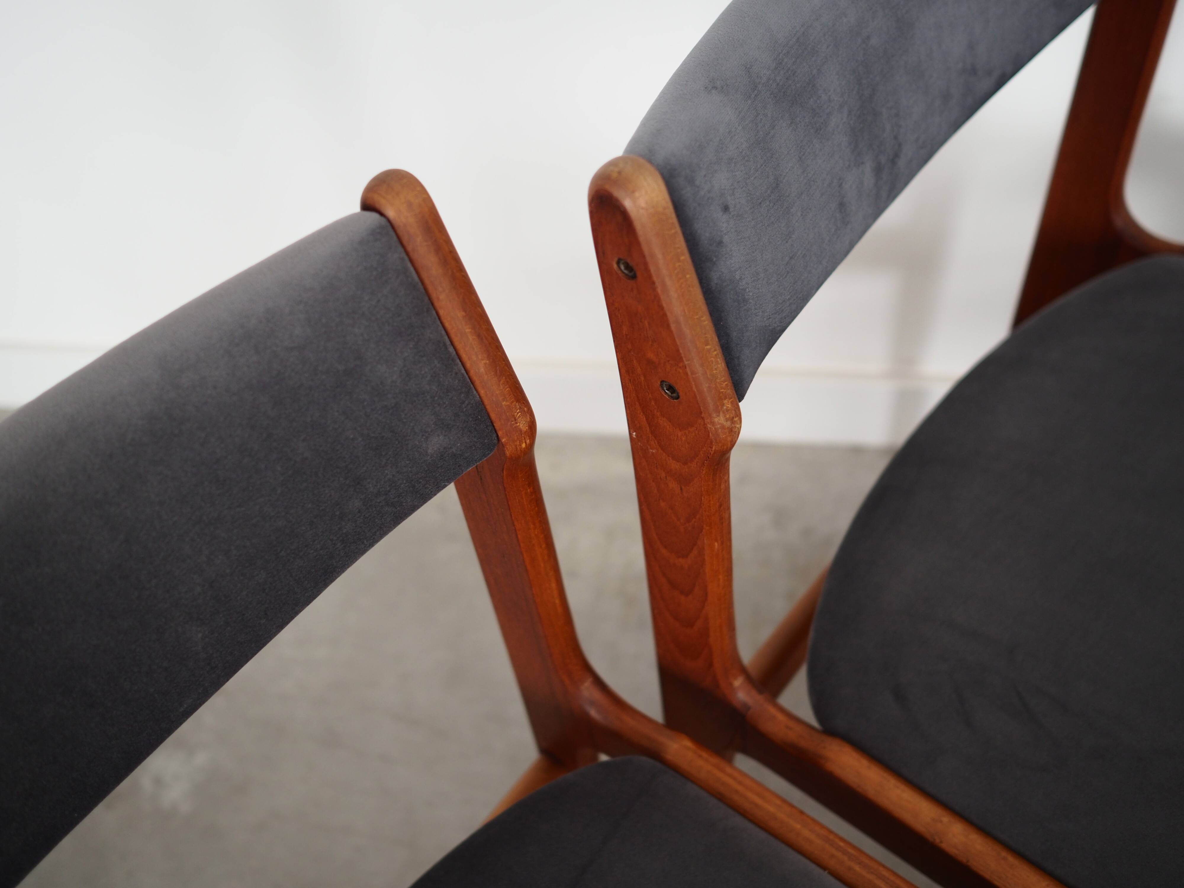 Set of six teak chairs, Danish design, 1960s, production: Denmark