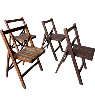 4 chaise pliantes campagne militaire Georges VI