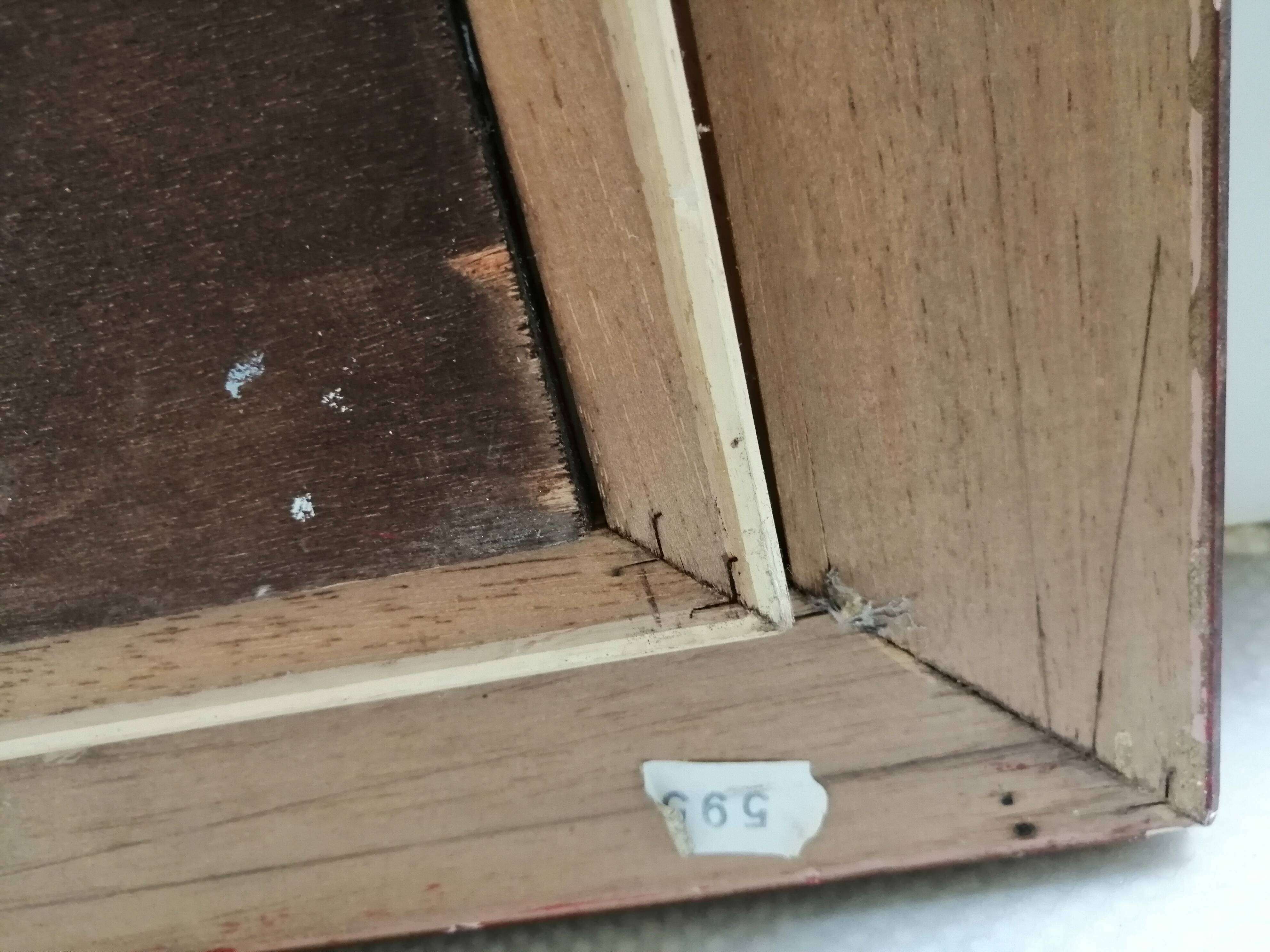 Old oil framed on panel