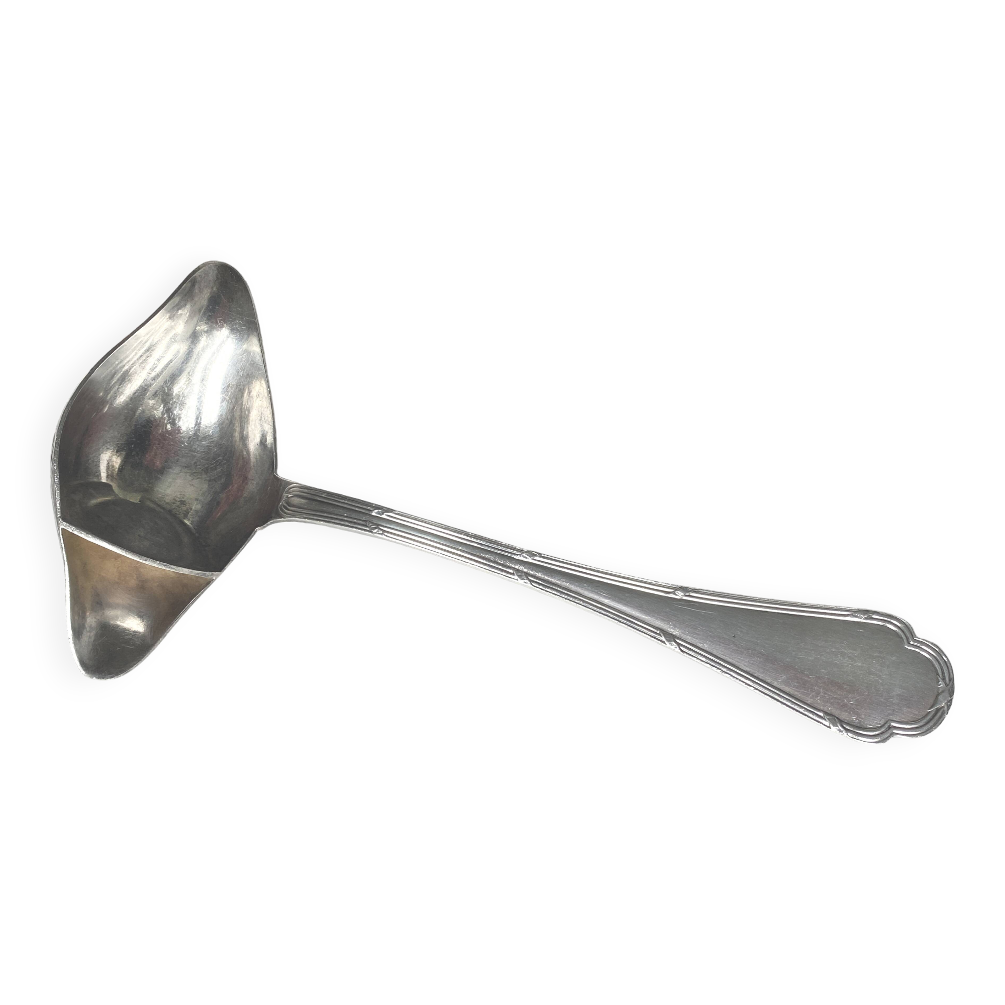Ercuis silver-plated metal sauce spoon / ladle, ribbon model