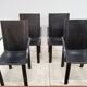 Black leather coral chairs by Matteo Grassi