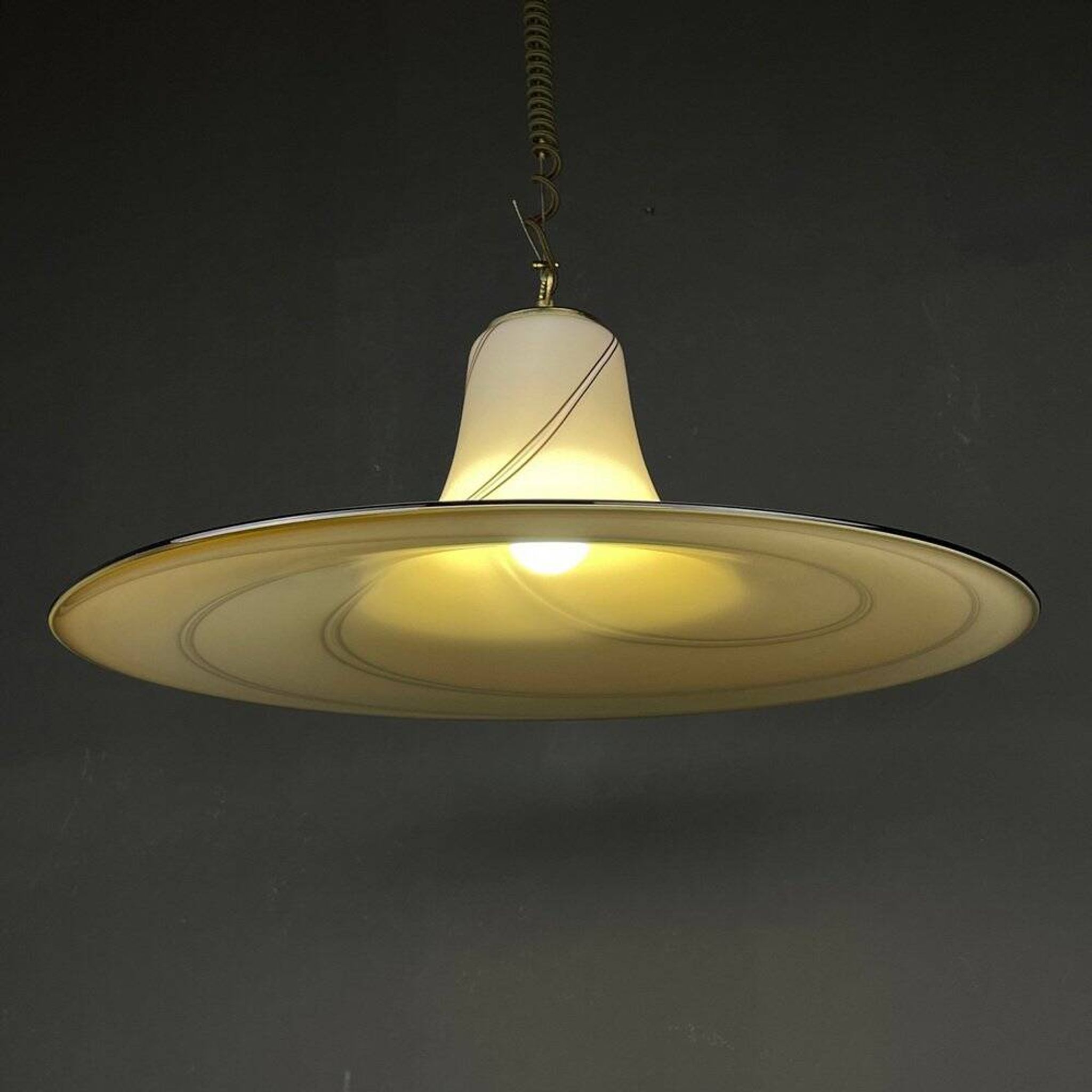 Beige Murano glass pendant, Italy, 1970s