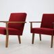 Pair of 1960s Mid-Century Modern Beech Armchairs from Czechoslovakia