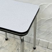 Set of 4 vintage grey chrome Formica stools.