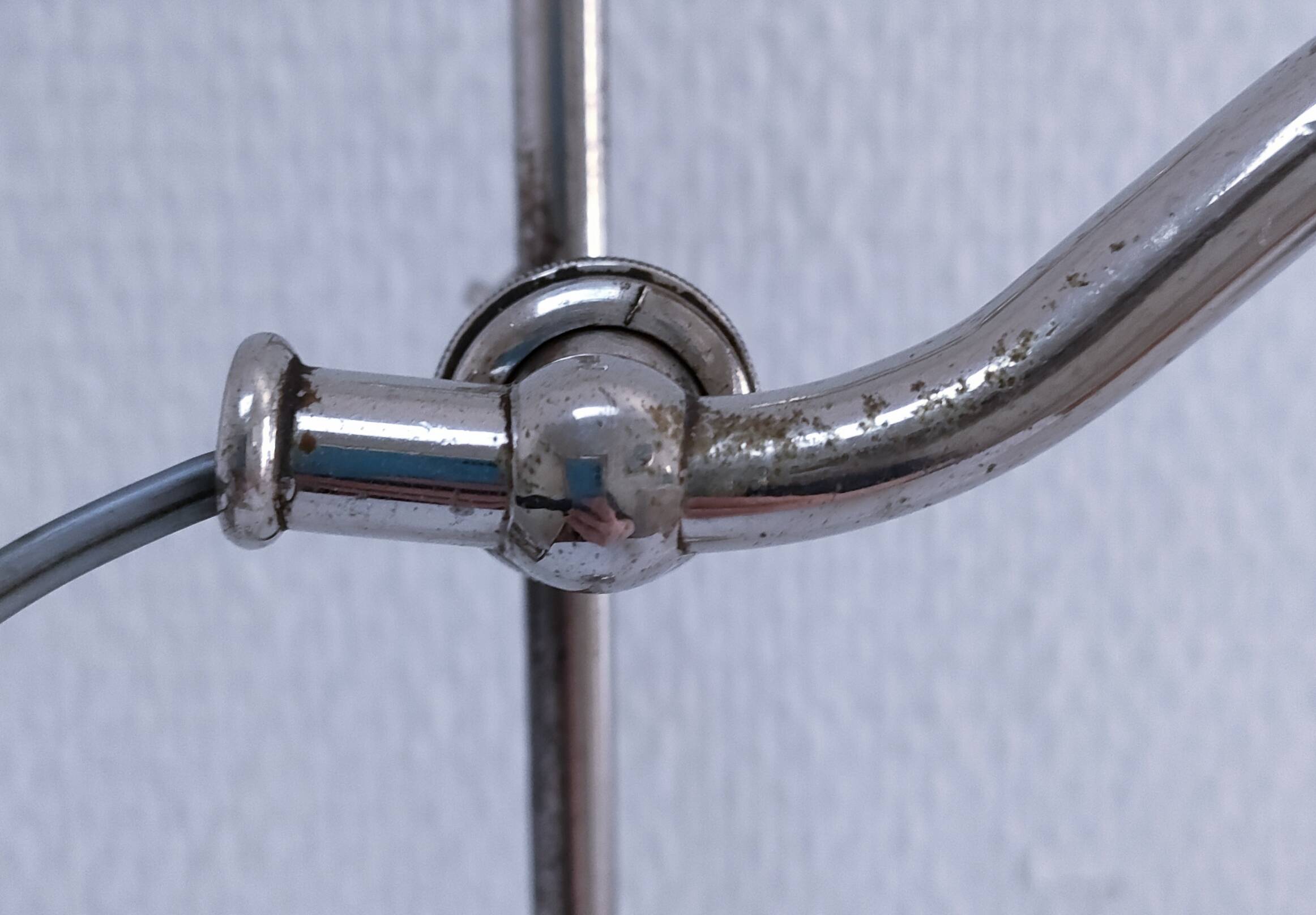 Art Deco lamp with chrome metal and opalescent glass.