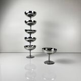 Set of 6 stainless steel ice cream cups, modern design
