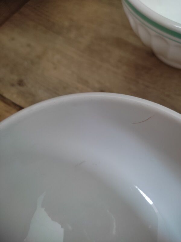 Porcelain bowls italy bordered green