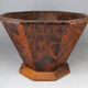 Basket or empty wooden pocket and cedar magnifying glass veneer