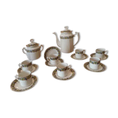 Duo of sugar bowl and milk jar in porcelain and service 1900