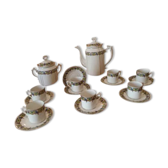 Duo of sugar bowl and milk jar in porcelain and service 1900