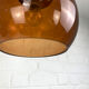 Pendant lamp ball Space Age amber glass chrome 1970s