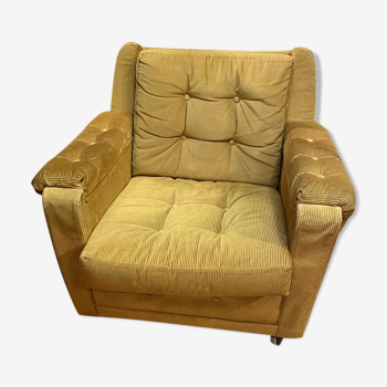 Vintage design velvet armchair 60/70