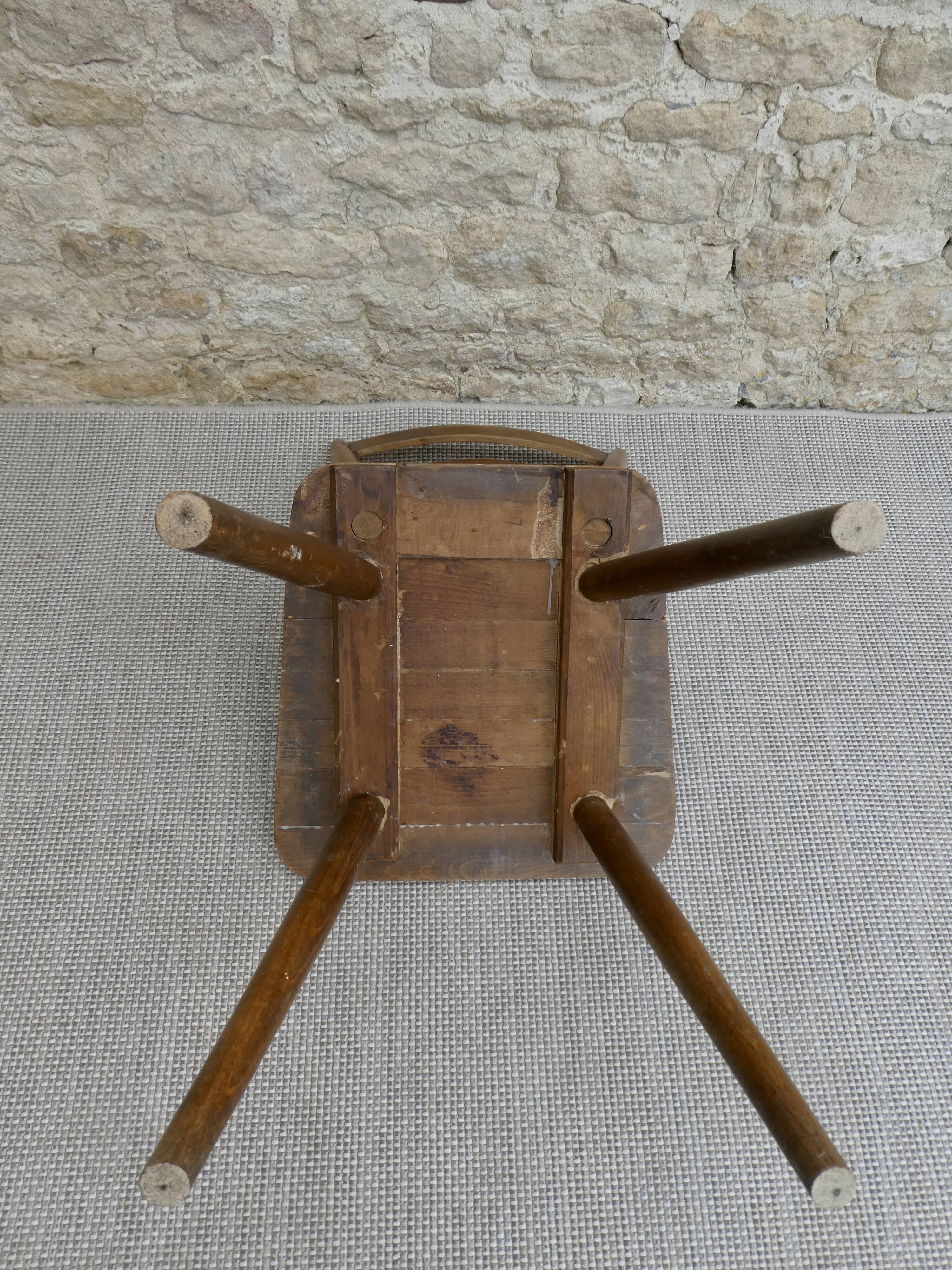 Chaise en bois massif Adolf Schneck de 1947