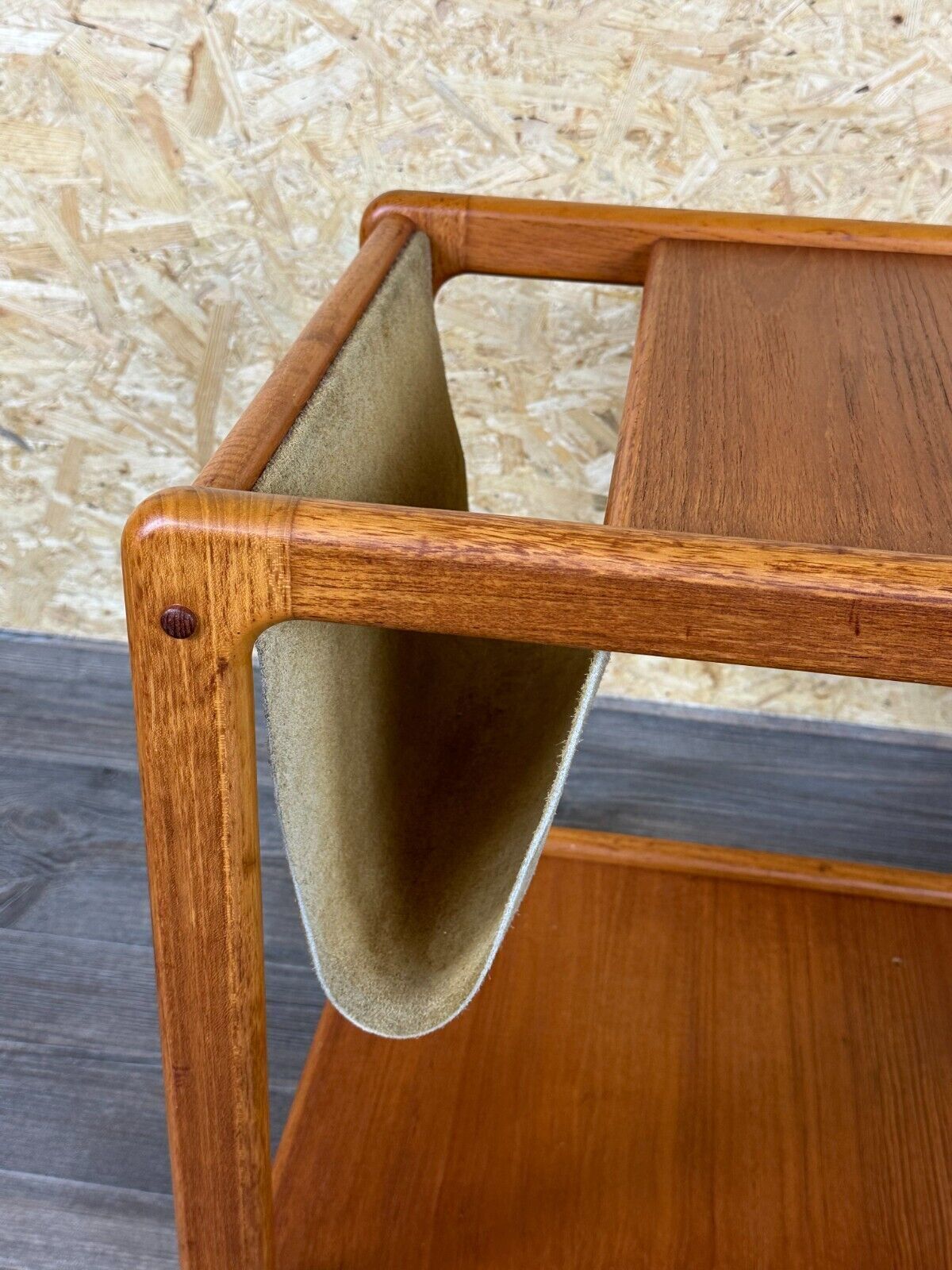 60s 70s teak table side table newspaper stand Danish Design Denmark