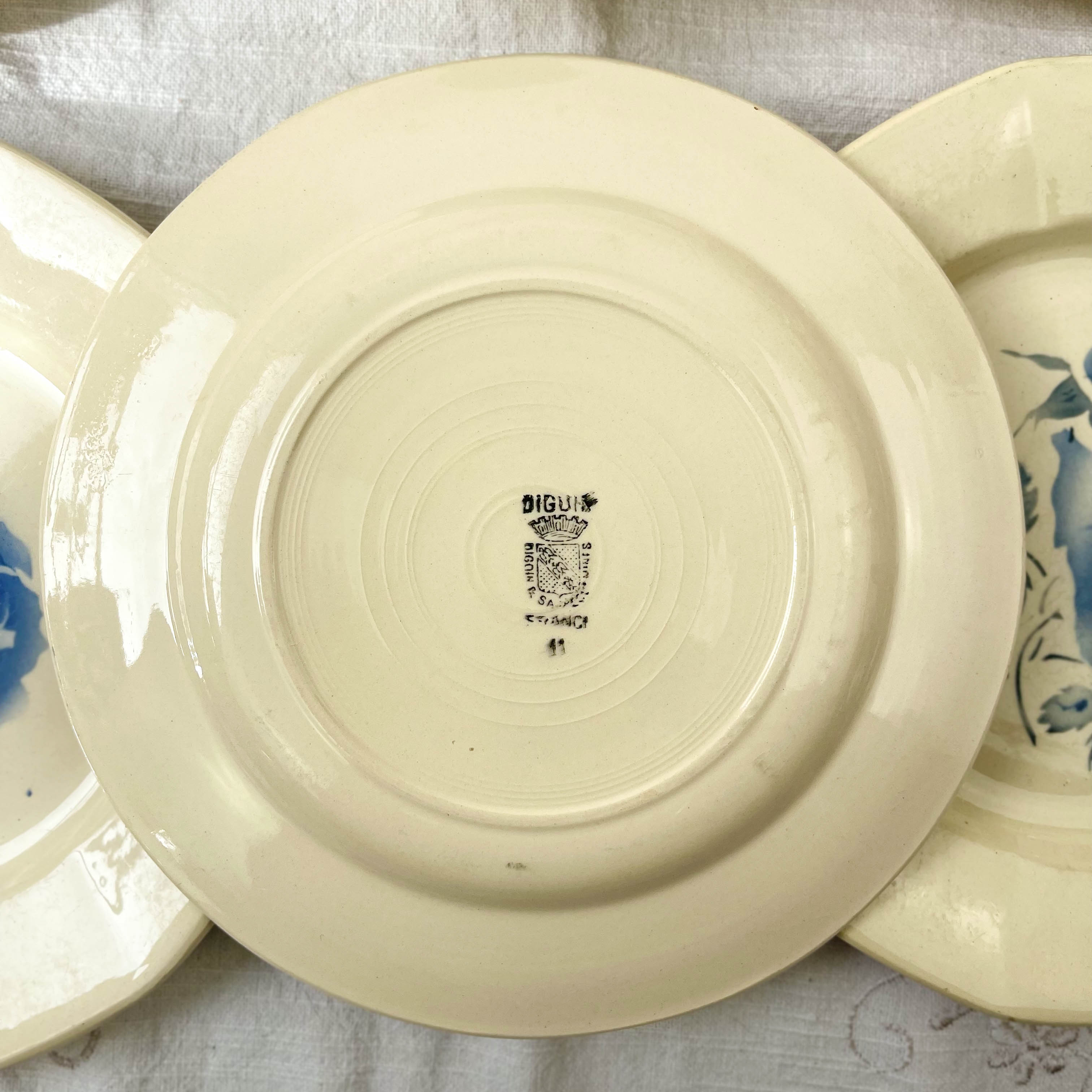 6 flat plates digoin sarreguemines model "cannes"