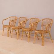 Ensemble table et chaises en rotin