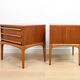 A pair of Vintage Mid-century style Lane 'Rhythm' bedside tables in walnut