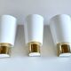 Set of 3 Vintage Limburg Wall Lights Gilded with fine gold, Glass