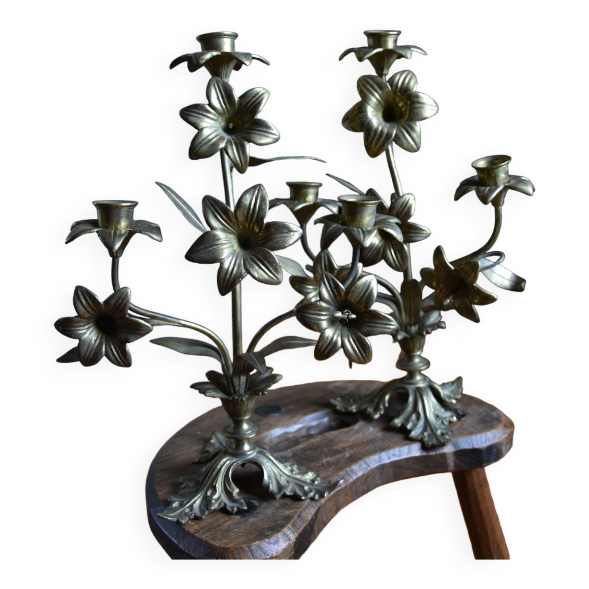 Brass candle holders