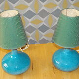 Pair of Ceramic Bedside Lamp 50s-60s .