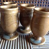 Set of 4 cups glazed ceramic