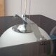 1990s smoked plexiglass designer hanging lamp