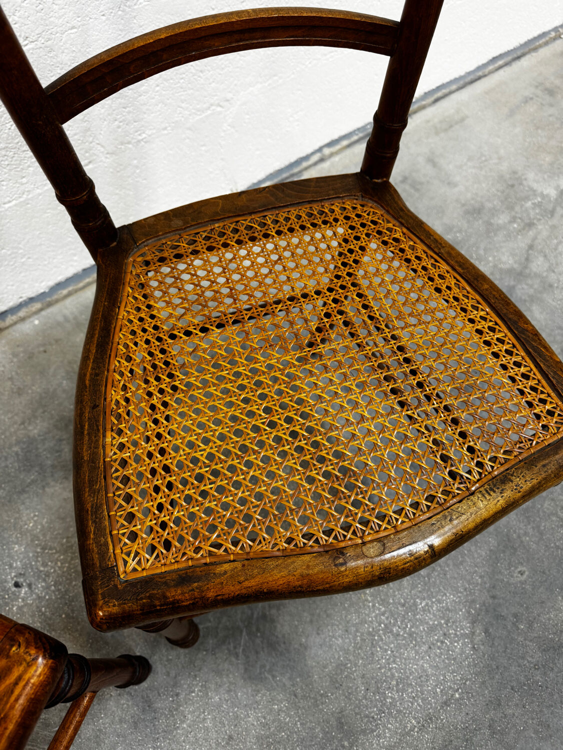 2 caned flying chairs Louis XVI