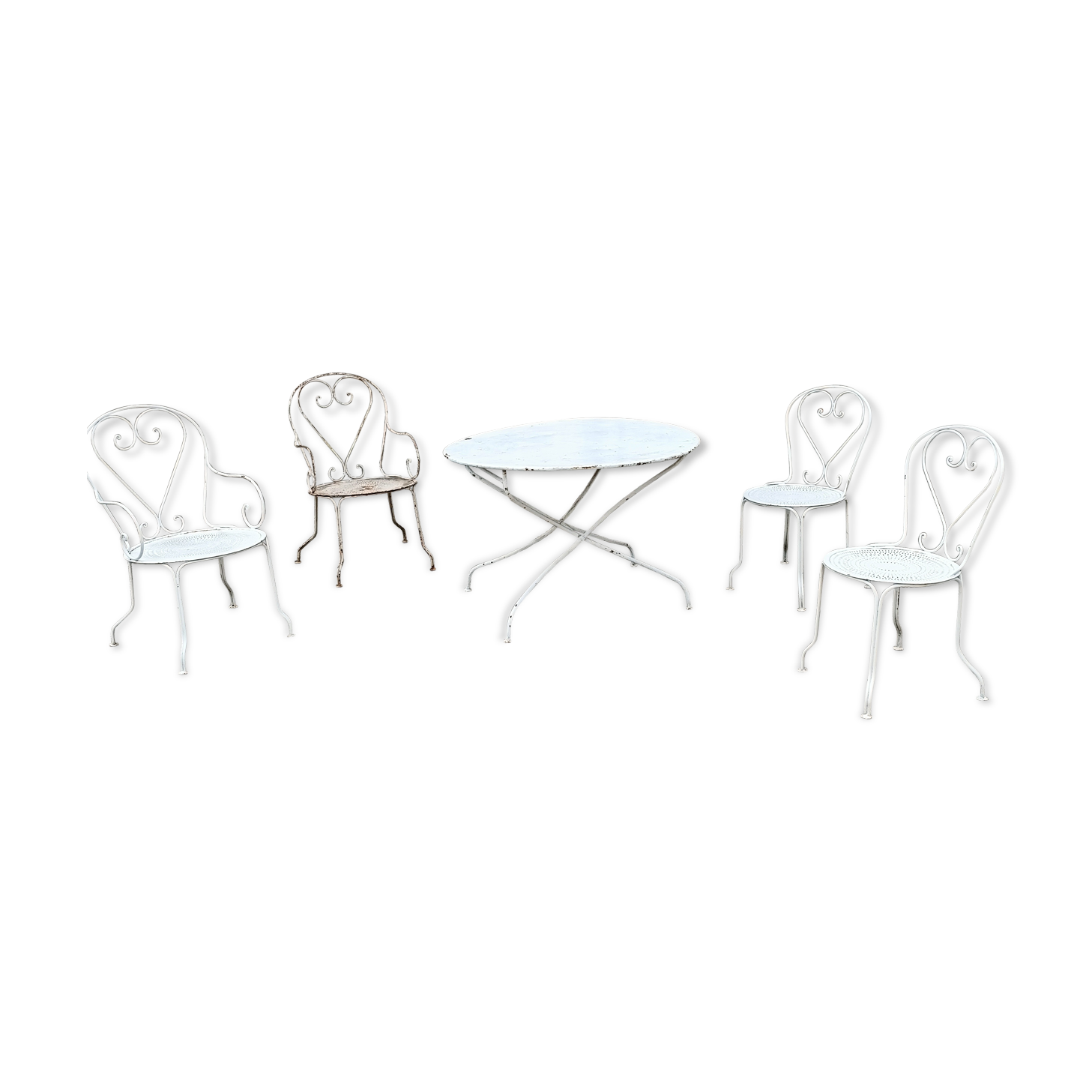 Garden furniture wrought iron old vintage xxeme