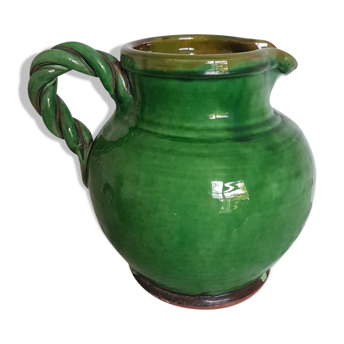 Green ceramic jug