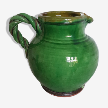 Green ceramic jug