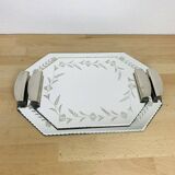 2 plateaux miroirs art déco biseautés