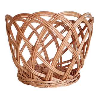 Vintage wicker rattan basket