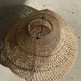 Small rattan lampshade in the shape of a braided hat