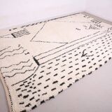Unique natural wool Moroccan rug 3x2 m