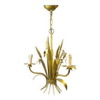 Magnifique lustre du milieu du siècle Hollywood Regency Suspension Italie Années 50