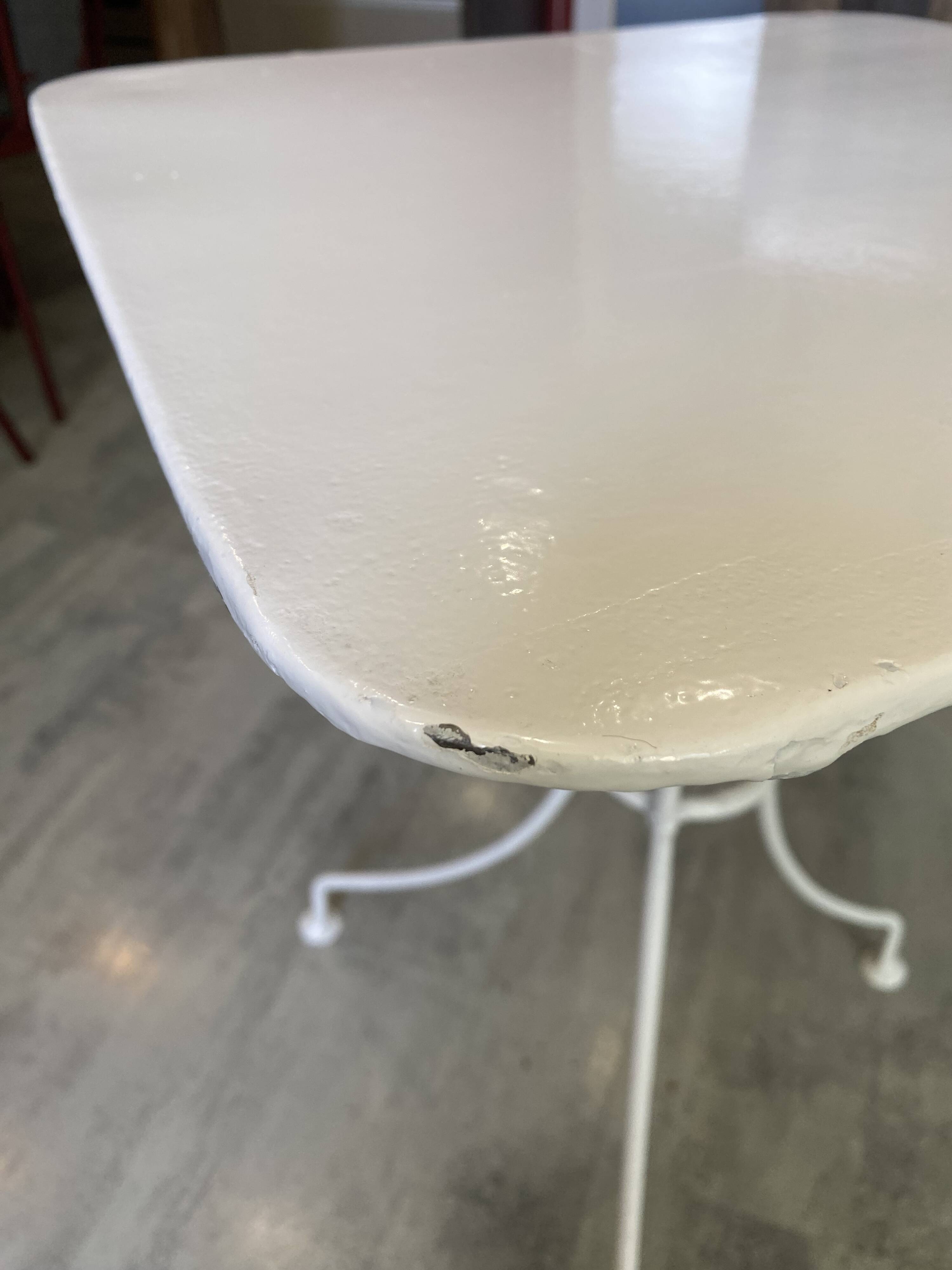 White square bistro table for bar café terrace garden metal 1950 white
