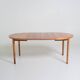 Round extendable walnut dining table, Sweden, 1960s