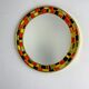 Spanish hand-painted ceramic-style mosaic circular mirror, 1970s