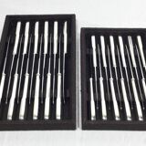 Set of 24 plain silver knives