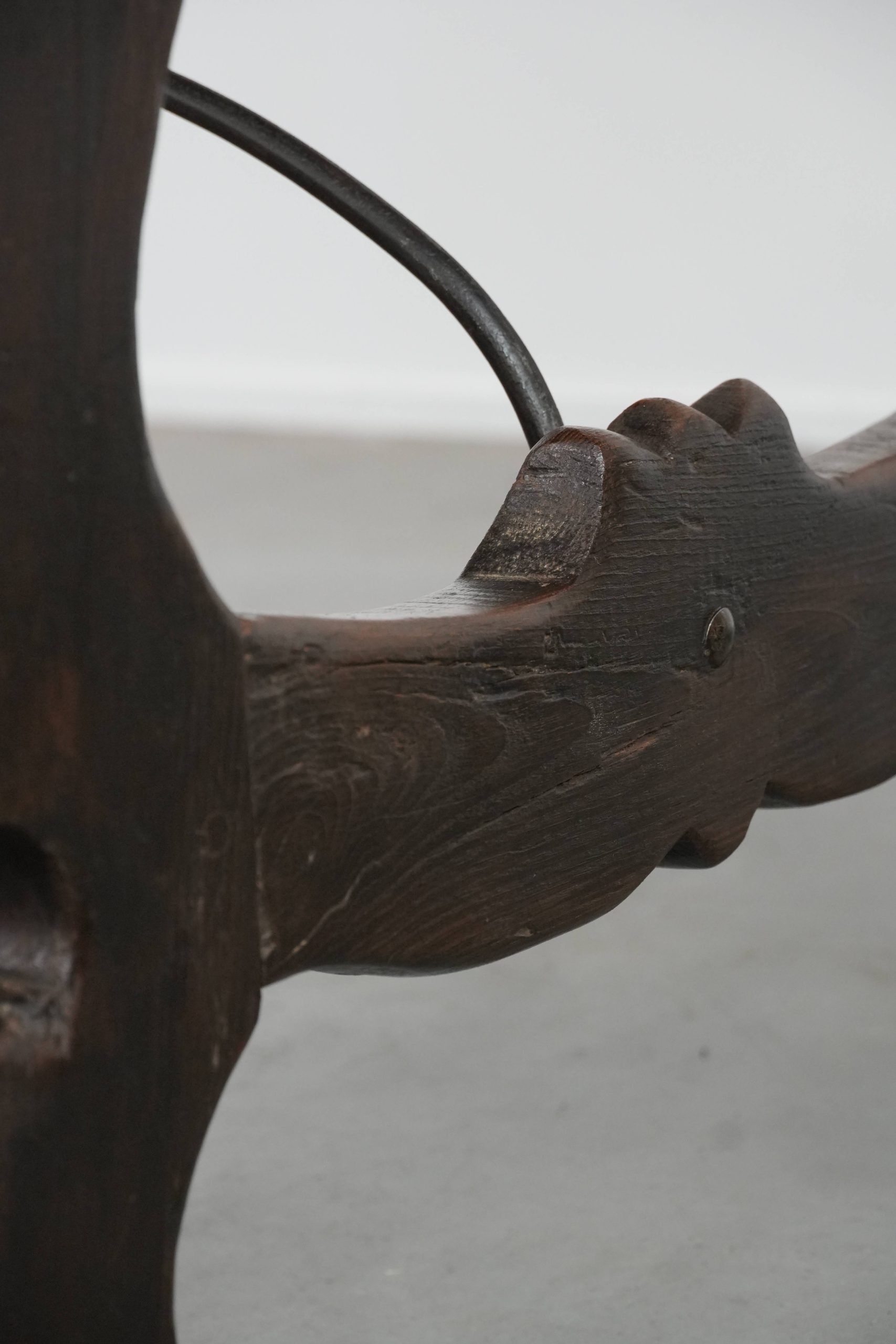 Antique Spanish table from the early 18th century with  a cast iron base